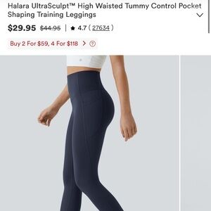 HALARA UltraSculpt High-Waisted Leggings in mood indigo